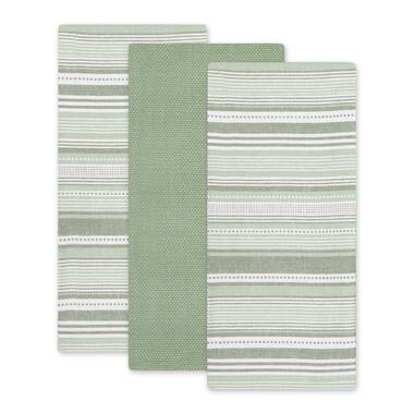 Now Designs Ripple Cotton Dish Towels, Set of 2, Sage 2