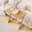 Table d'appoint spacieuse en bambou en forme de Z avec plateau peu encombrant