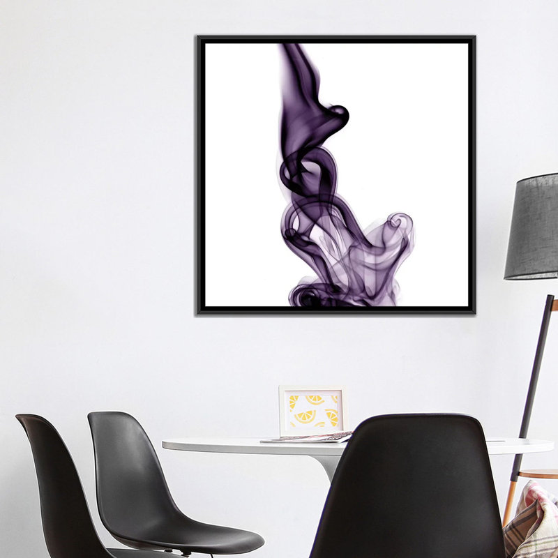 «Smoke VII», impression sur toile, H 14 po x l 37 po x P 37 po, Toile encadrée noire, Pas de tapis