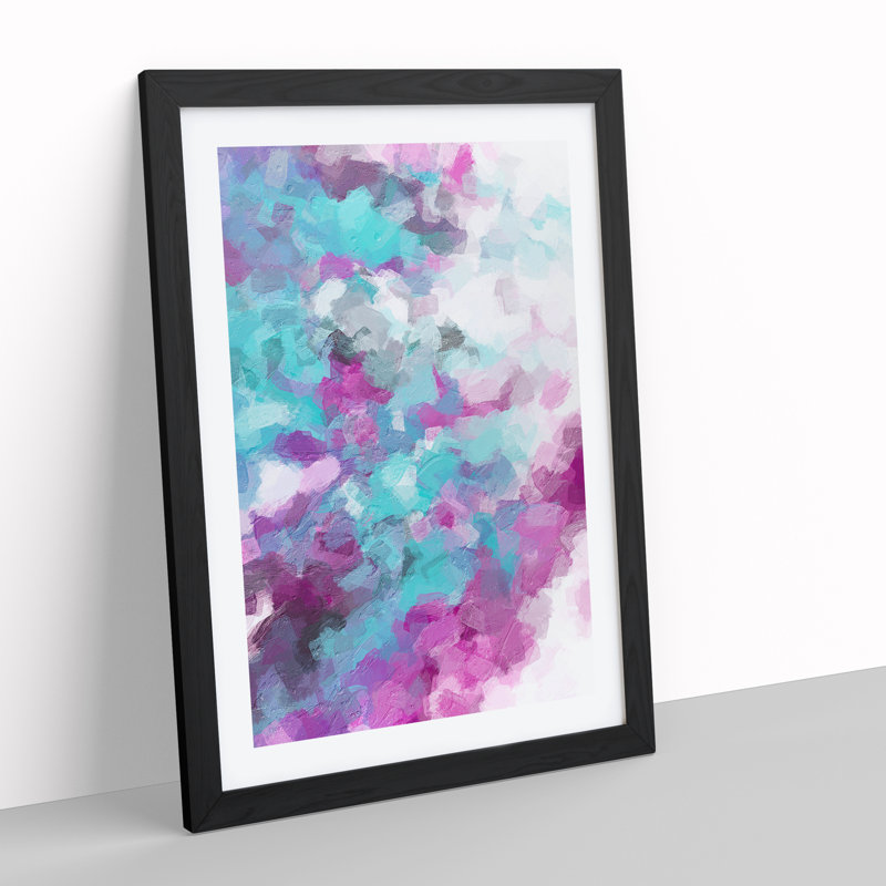Over The Bridge Abstract - Single Picture Frame Painting, Black, 64cm H x 46cm W x 2cm D