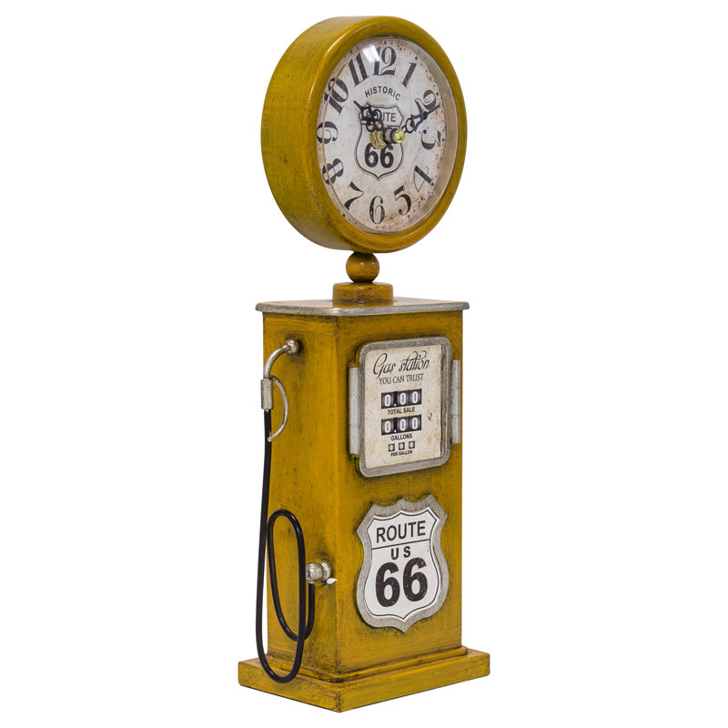 Analogue Metal Quartz Movement / Crystal Tabletop Clock in Yellow