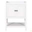 Base de meuble-lavabo 24 po seulement, structure en bois massif, armoire de rangement avec portes et tablette ouverte