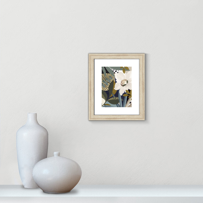 Floral Symphony I - Art encadré autoportant, H 26 po x l 22 po x P 1,25 po, Encadrement beige
