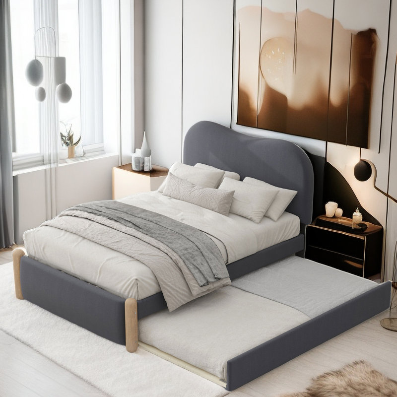 Lit plateforme Berber, gris, Lit simple
