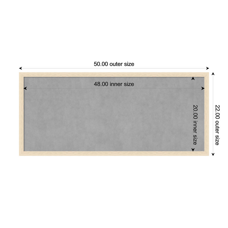 Tableau magnétique encadré Musa Woodgrain, H 22 po x l 50 po
