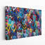 Cœurs graffiti colorés, art urbain, œuvre d'art vibrante sur le thème de l'amour, grande toile imprimée abstraite moderne.-498775275