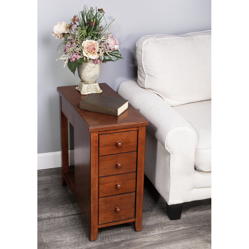 Kelton 4 Drawer Side Table, Ash Burl
