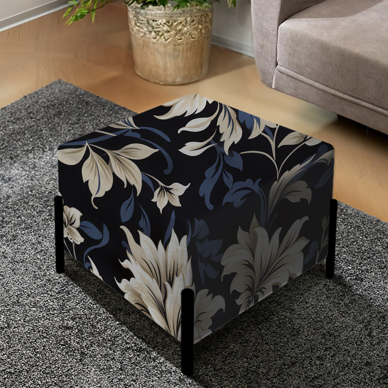 Flower Damask Breeze - Repose-pieds carré damassé