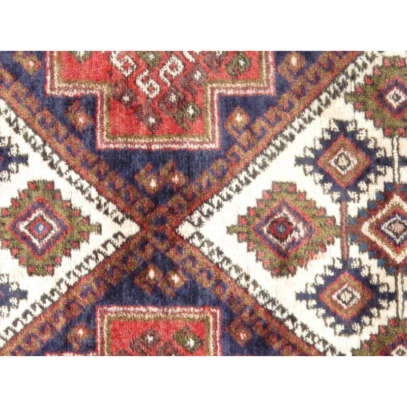 Canvello Vintage Hamadan Navy Blue Living Room Rug - 4'3" X 7'1"