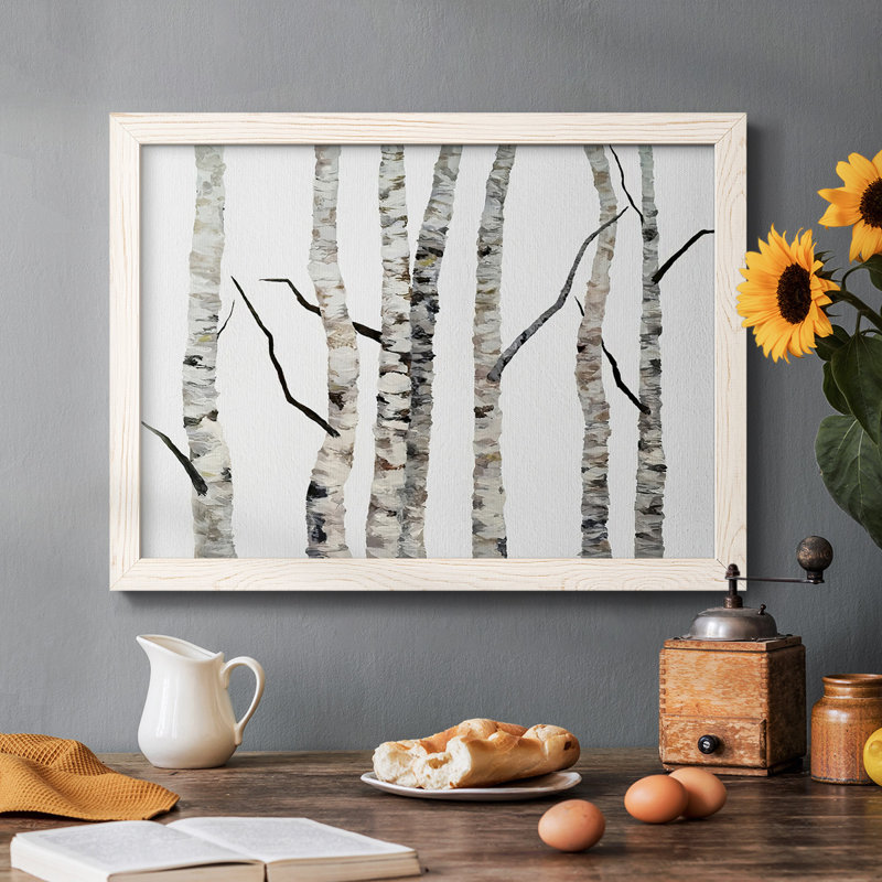 Birch Trees II, reproduction d'art sur toile, Blanc, H 26 po x l 38 po x P 1,5 po