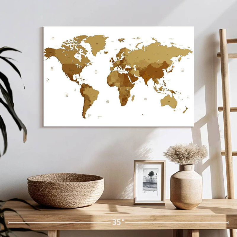 Carte du monde Aliaz, H 16 po x l 24 po