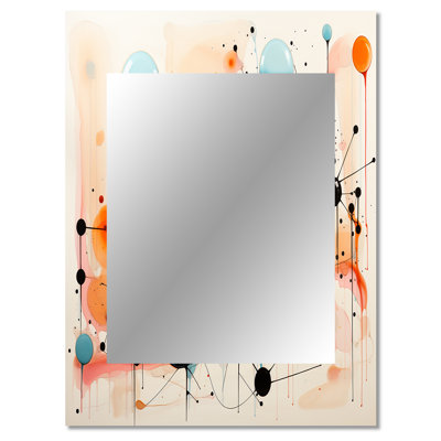 Colorful Mid Century Abstract Atomic I - Midcentury Modern Unique Wall Mirror, Mid-Century Modern Mirror, Printed Metal Art