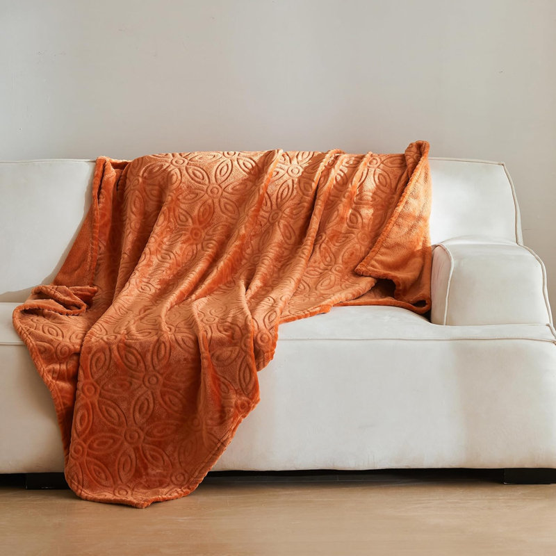 Throw Blanket For Couch-Super Soft Fluffy Blankets For Women, Burnt Orange
