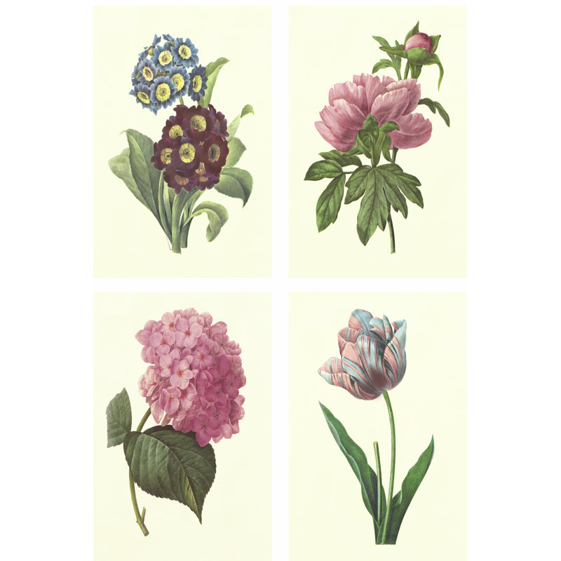 Mini Boudoin Florals - 4 Piece Wrapped Canvas Print, 30cm H x 20cm W