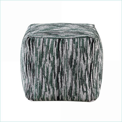Pouf, repose-pieds carré en tissu jacquard, pouf antidérapant, 16 x 16 x 16 | Multicolore | Textile
