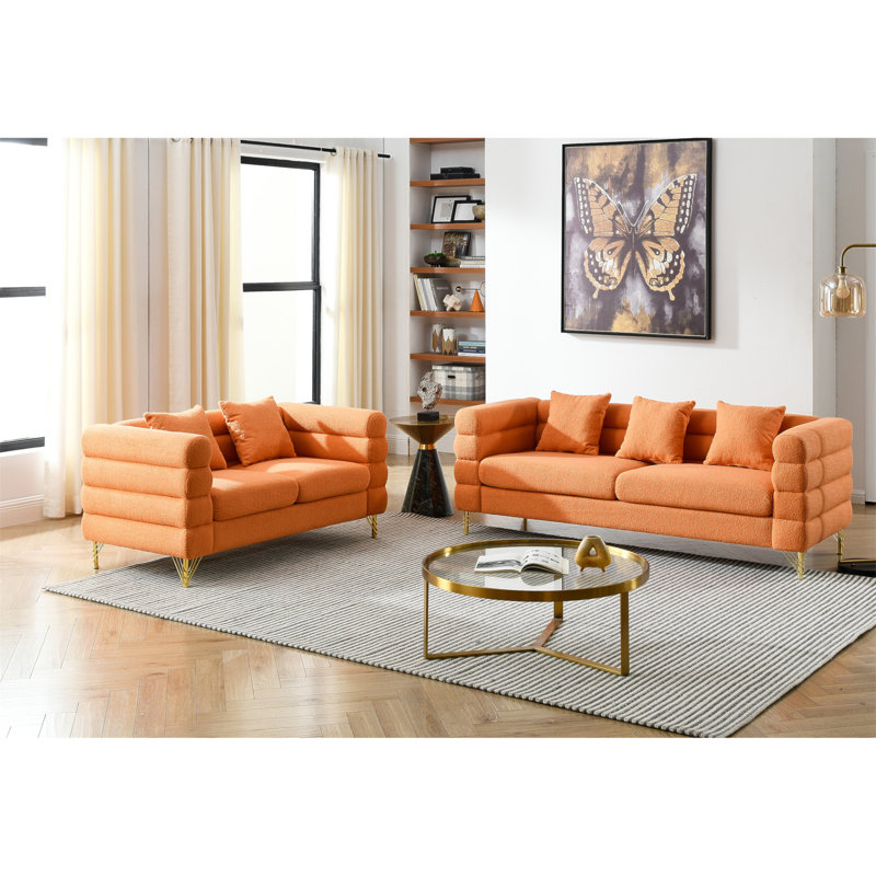 Canapé combiné charmant et confortable pour les espaces polyvalents, Orange