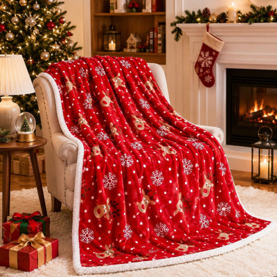 Jeté en sherpa Christmas