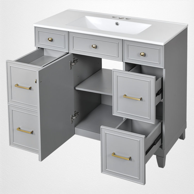 Ensemble de meuble-lavabo simple 36 po Damyron, Gris
