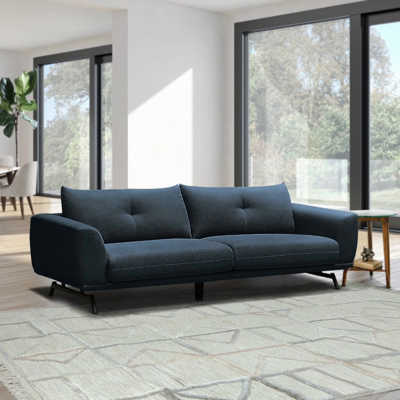 Aniye Upholstered 85'' Sofa, Navy Polyester