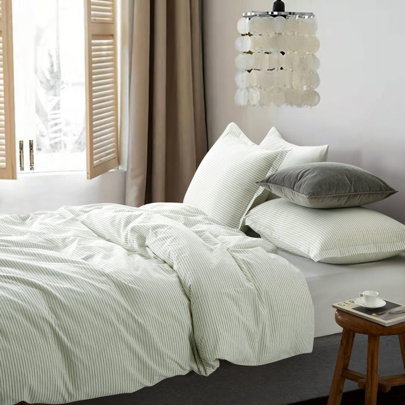 Housse de couette en coton Allyssa, Tanné, Housse de couette très grande et 2 taies décorat