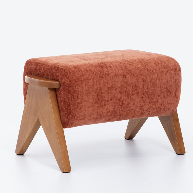 65cm Wide Rectangle Solid Colour Standard Ottoman, Orange