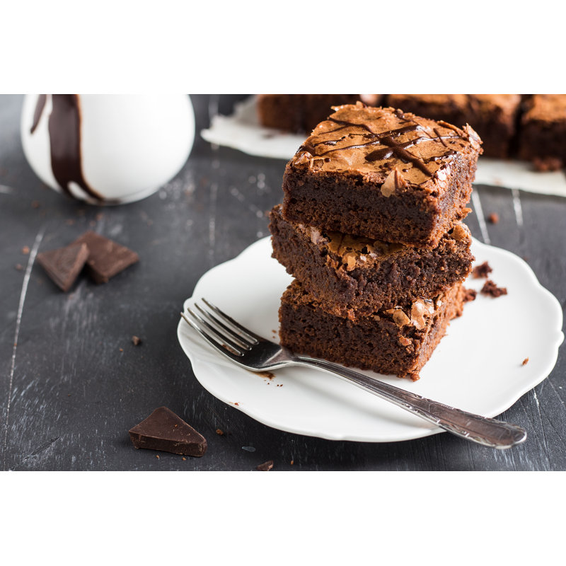 Chocolate Brownie - Wrapped Canvas Print, 30cm H x 46cm W x 3.8cm D