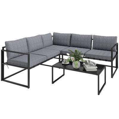 Wicker 5 - Person Garden Lounge Set with Cushions