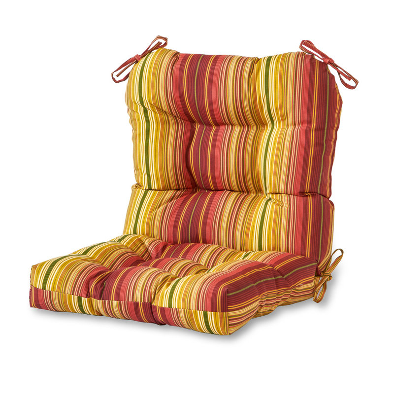 Coussin de chaise d'extérieur Lester, 1, H 21 po x l 21 po x P 21 po, Rayure Kinnabari