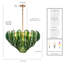 Suspension Château de 79 cm (31 pouces) en laiton satiné et verre vert