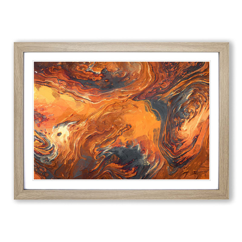 Breaking Down in Abstract - Picture Frame Painting Print, Oak Framed, 62cm H x 87cm W x 2cm D