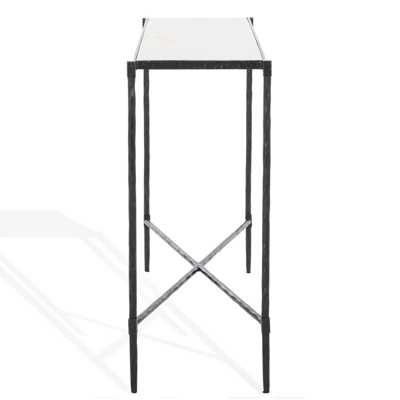 Isabellina Metal And Marble Console Table, Black