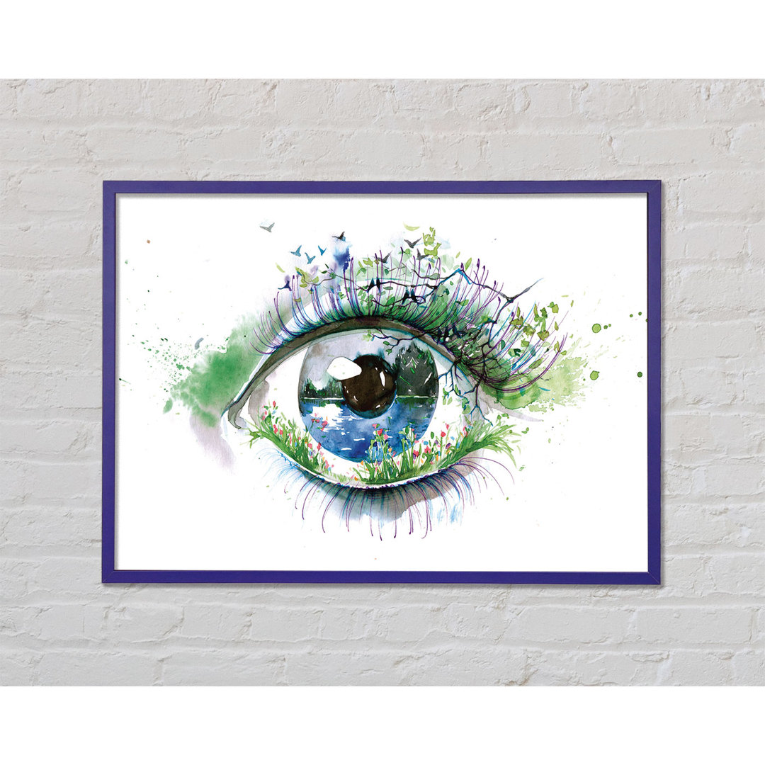 Aquarell Natur Auge Gerahmter Druck Wandkunst