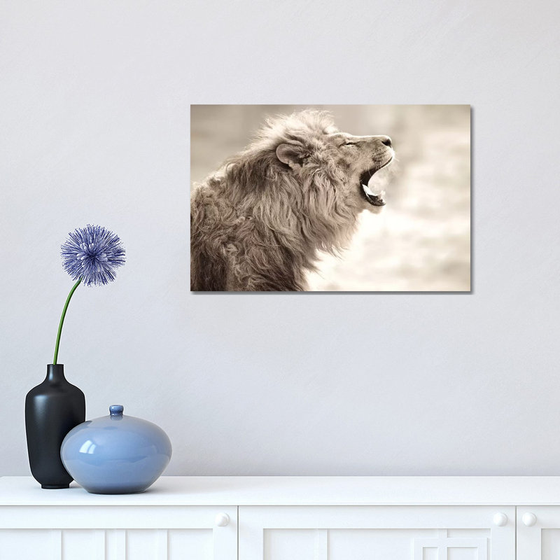 Lion Smoke by Goran Anastasovski - Wrapped Canvas Print, 30.48 cm H x 45.72 cm W