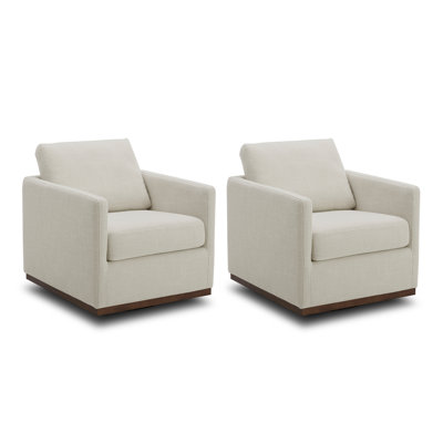 Bobbi Upholstered Swivel Armchair (Set of 2)