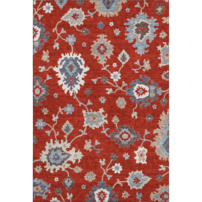Premium Machine Washable Prisco Red Rug