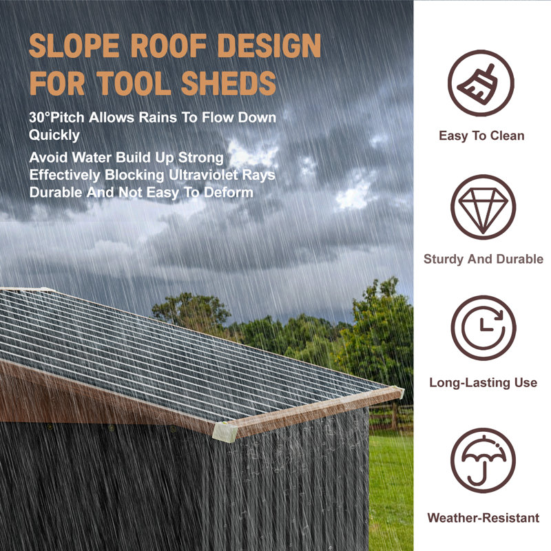 Outdoor Storage Shed Metal Shed, 6' x 4'