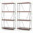 17 Stories 2 Pcs 4-tier Multipurpose Display Rack Freestanding Bookcase With Metal Frame Walnut