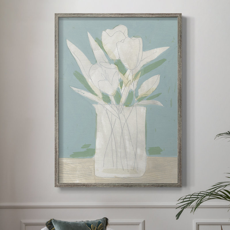 Reproduction encadrée «Mute Spring Arrangement II» - bois massif, H 21 po x l 17 po