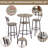 3-Piece Bar Table Set for 2, 2-Tier Round Bistro Dining Table & PU Stools, Counter Height Table-81655760-81655757