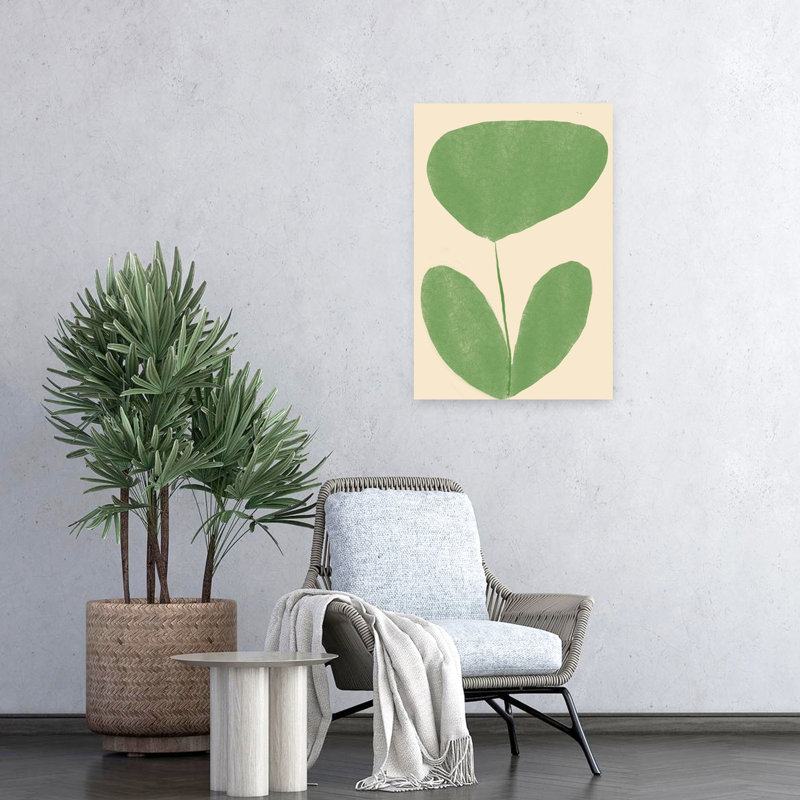 Contemporary Art Abstract Contemporary Minimalist Nature Plant Art by Treechild - Wrapped Canvas Print