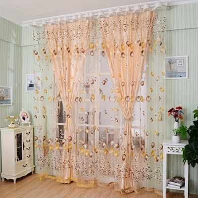 Ensemble de 2 rideaux tulipe transparents à motif de voilage 2 pièces 39 x 79 pouces (ensemble de 2)