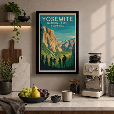 Yosemite Valley Grand Vintage 1 Piece Wrapped Canvas Wall Art