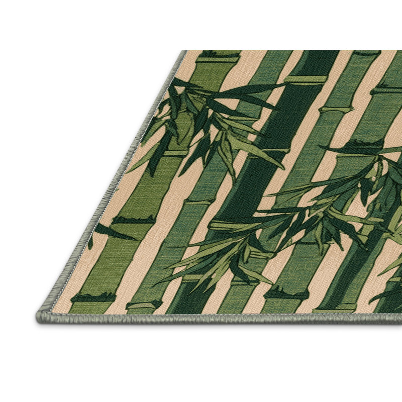  Tapis lavable hawaïen en bambou lavable, Rectangulaire 8 pi x 12 pi