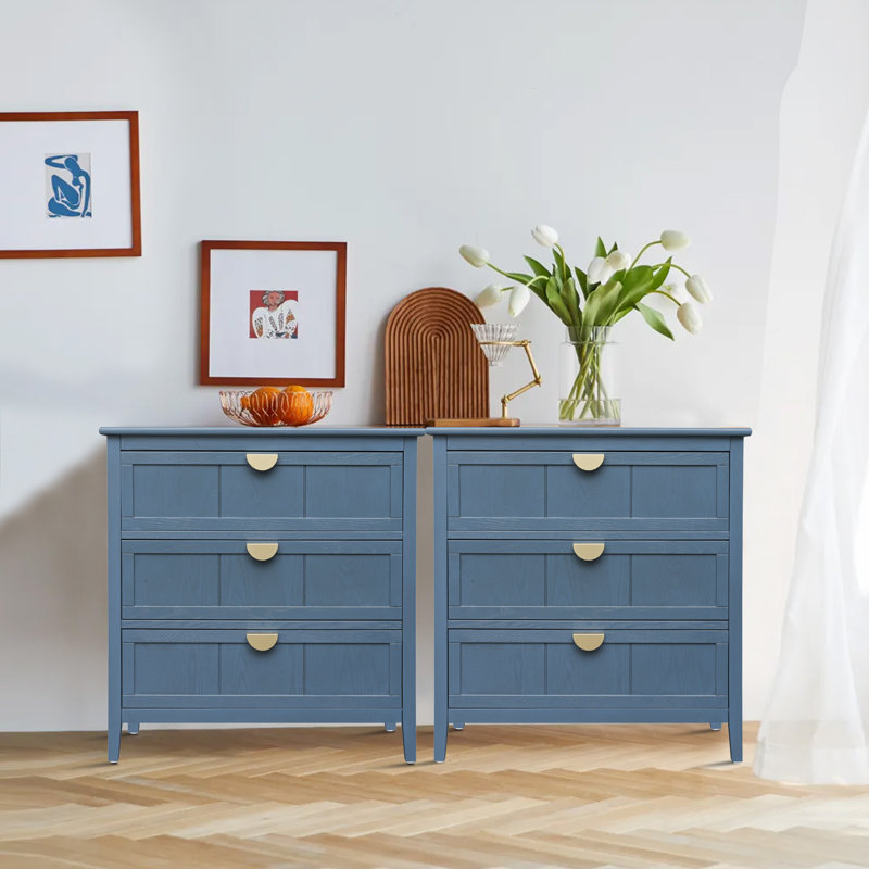 Commode 3 tiroirs Junious, Bleu