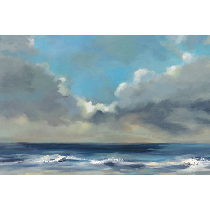 Ciel à travers les nuages par Silvia Vassileva - Peinture, H 8 po x l 12 po, Toile tendue