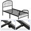 Metal Bed with Arched Headboard and Footboard-366383309-366383311