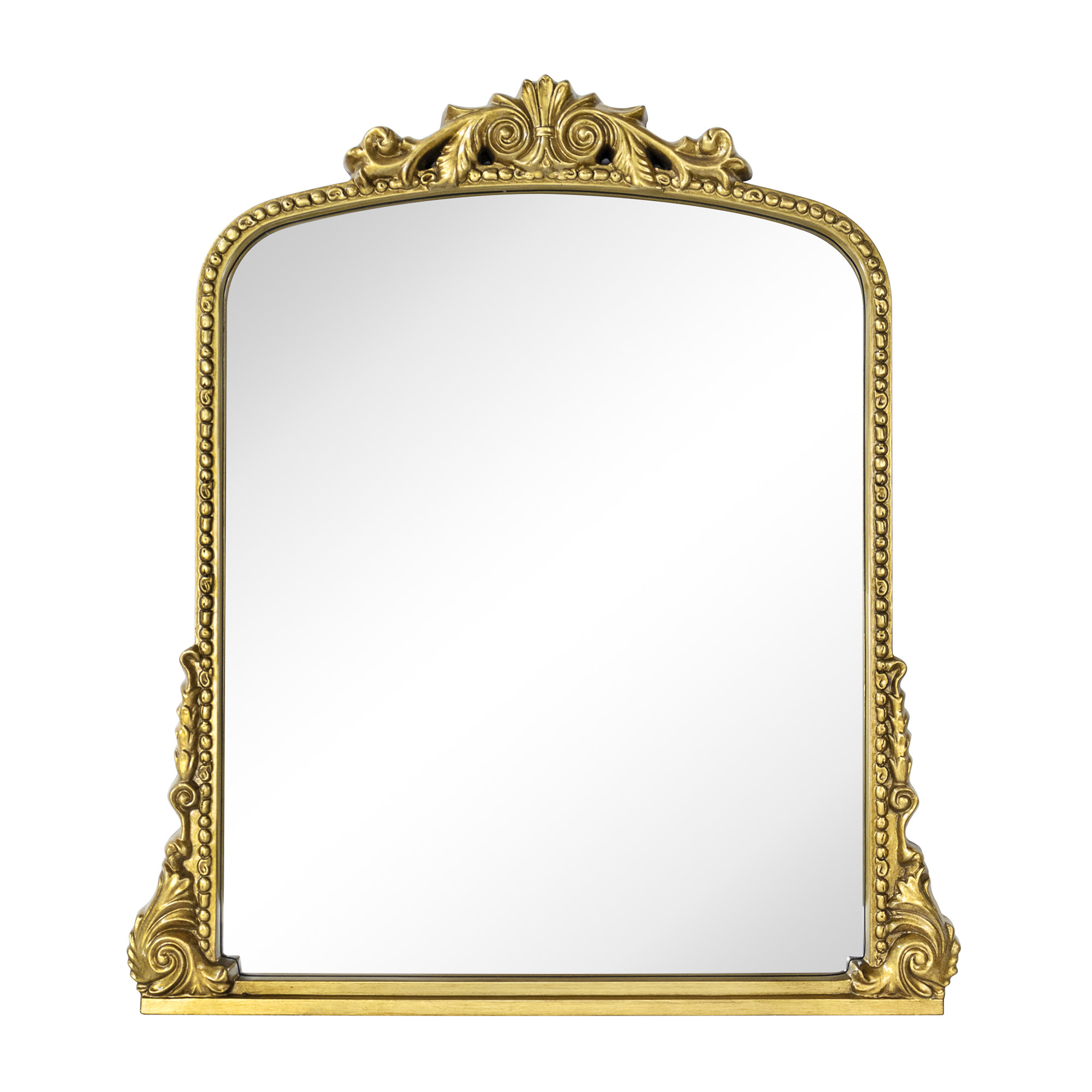 Rosdorf Park Traditional Ornate Frame Arch Mantel Wall Mirror Baroque Inspired Bathroom Vanity Rectangle Wall Mounted Mirror, & Reviews | Wayfair