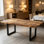 Ensemble de table de salle à manger pour 4-6 - table de cuisine extensible 63 "avec 2 bancs, ensemble de table de salle à manger Mid-Century avec banc pour 4-6 personnes (bois antique)