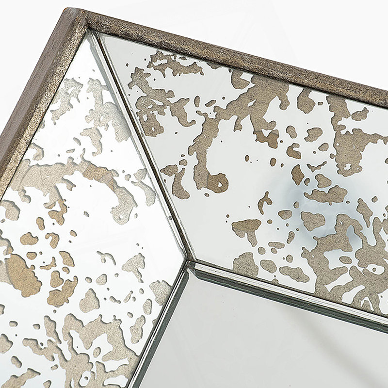 Silver Glass Framed Accent Mirror, 20" x 12", Rectangle