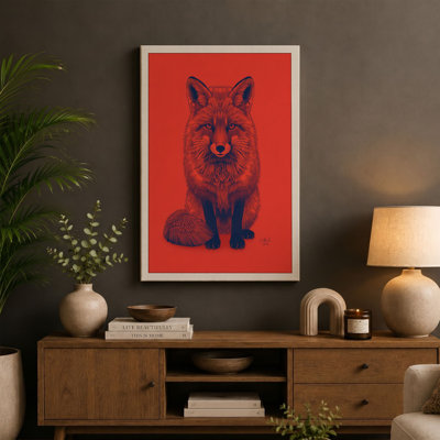 Confrontal Fox Modern - Wrapped Canvas